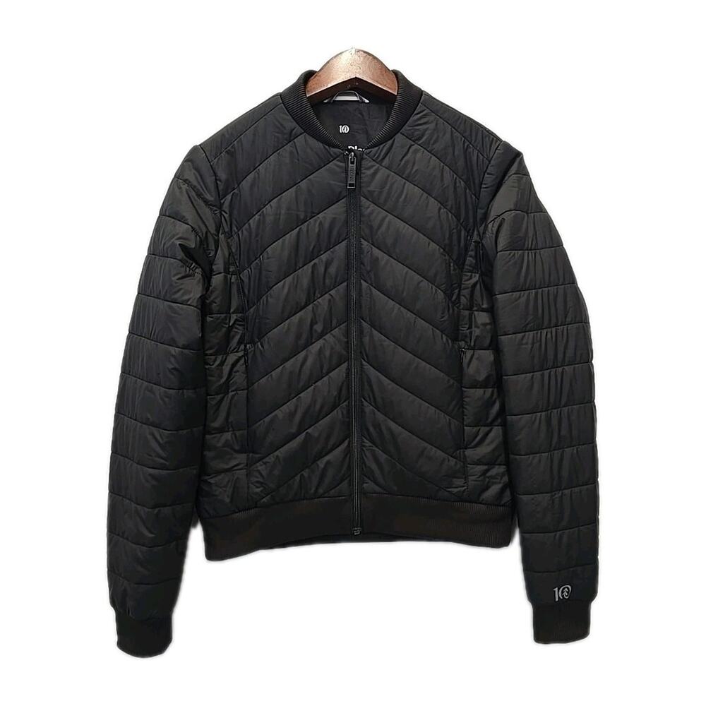Tentree Womens Cloud Shell Quilted Bomber Jacket Sz XS Insulated Black Recycled